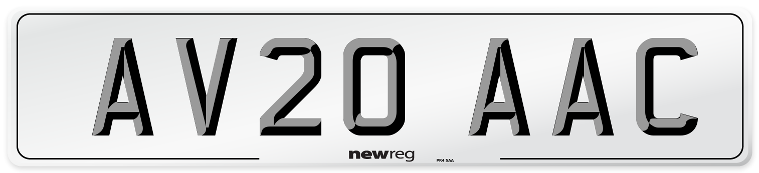 AV20 AAC Number Plate from New Reg